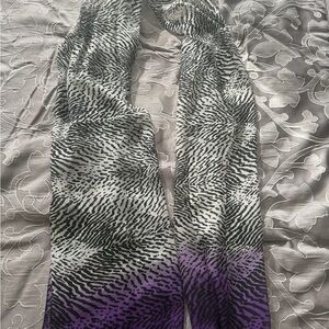 Anne Klein Purple and Black Animal Print Scarf